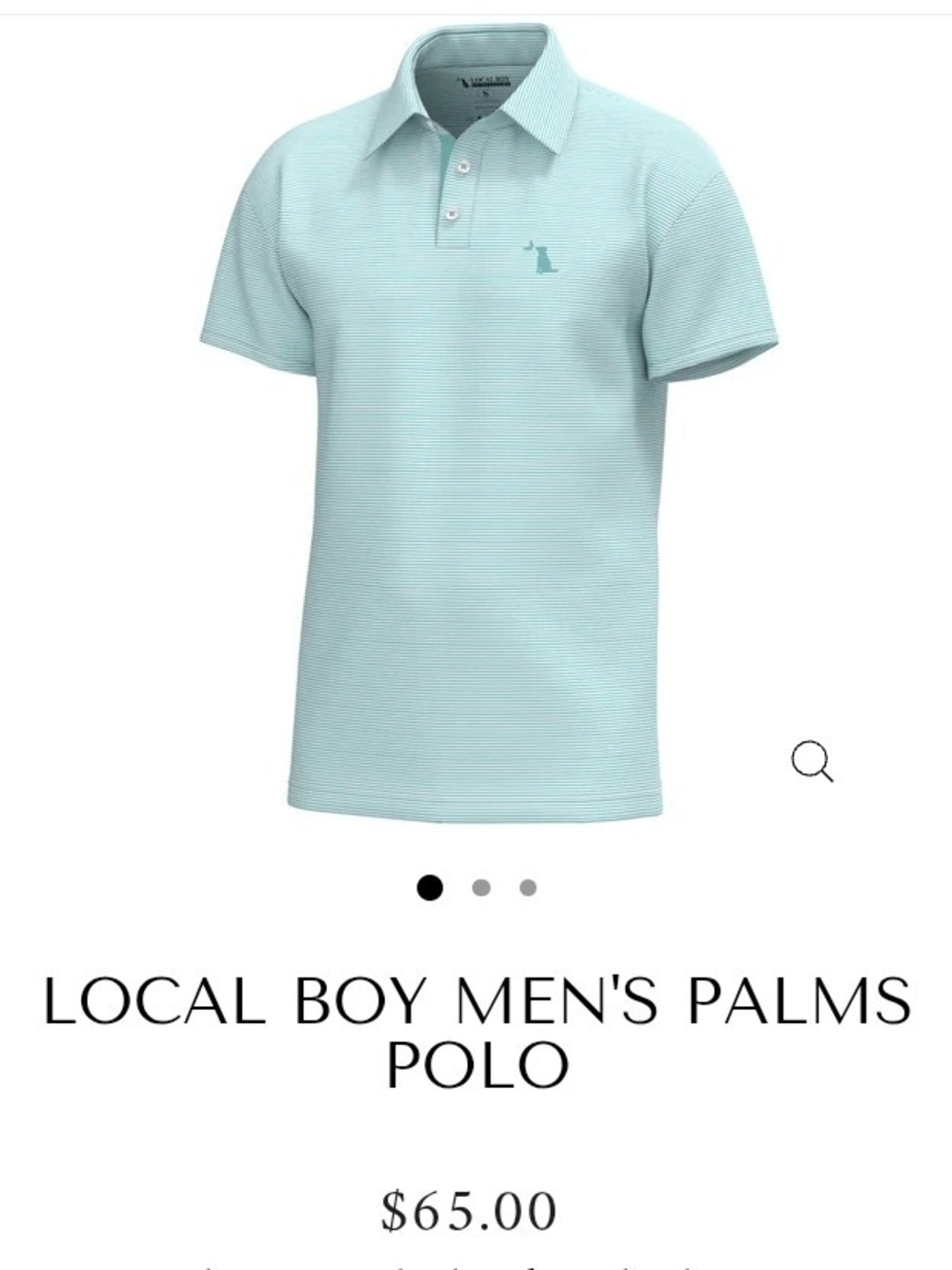 Brand New Without Tags Local Boy Large Men's Palms Polo In Aqua.